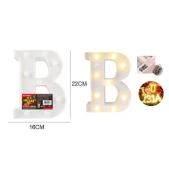 LETTERA B LUMINOSA CON LUCI LED A BATTERIA DECORAZIONI PER LA CASA DIM. 22 CM