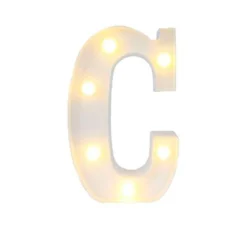 LETTERA C LUMINOSA CON LUCI LED A BATTERIA DECORAZIONI PER LA CASA DIM. 22 CM