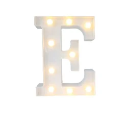 LETTERA E LUMINOSA CON LUCI LED A BATTERIA DECORAZIONI PER LA CASA DIM. 22 CM