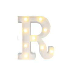 LETTERA R LUMINOSA CON LUCI LED A BATTERIA DECORAZIONI PER LA CASA DIM. 22 CM
