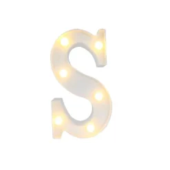 LETTERA S LUMINOSA CON LUCI LED A BATTERIA DECORAZIONI PER LA CASA DIM. 22 CM