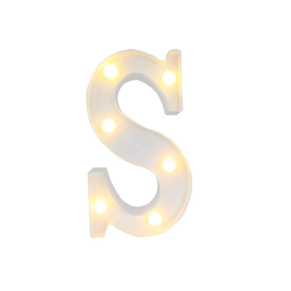 LETTERA S LUMINOSA CON LUCI LED A BATTERIA DECORAZIONI PER LA CASA DIM. 22 CM