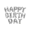 LETTERE GONFIABILI PALLONCINI ELIO HAPPY BIRTHDAY ADDOBBI COMPLEANNO 35CM ARGENTO