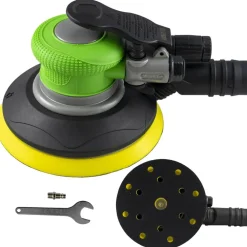 LEVIGATRICE ROTORBITALE PALMARE AD ARIA COMPRESSA PNEUMATICA 150MM CON ACCESSORI