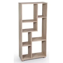 LIBRERIA DESIGN MODERNA SCAFFALE 7 RIPIANI ROVERE CASA UFFICI 127X60X24CM 750878