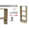 LIBRERIA SCAFFALE 3 RIPIANI 105X40X24 CM MENSOLE IN LEGNO ROVERE MODERNO 769672