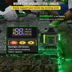 LIVELLA LASER A VERDE 16 LINEE AUTOLIVELLANTE 4X360° CON BASE DI TREPPIEDE