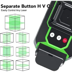 LIVELLA LASER AUTOLIVELLANTE A 360° LIVELLA LASER VERDE 2 BATTERIE RICARICABILI
