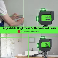 LIVELLA LASER AUTOLIVELLANTE A 360° LIVELLA LASER VERDE 2 BATTERIE RICARICABILI