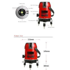 LIVELLA LASER AUTOLIVELLANTE 360º ROTAZIONE BOLLA DIGITALE 5 LINEE TRACCIALINEE