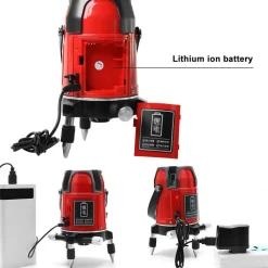 LIVELLA LASER TRACCIATORE AUTOLIVELLANTE 360º ROTAZIONE BOLLA DIGITALE 2 LINEE