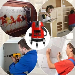 LIVELLA LASER TRACCIATORE AUTOLIVELLANTE 360º ROTAZIONE BOLLA DIGITALE 2 LINEE