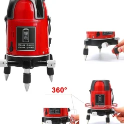 LIVELLA LASER TRACCIATORE AUTOLIVELLANTE 360º ROTAZIONE BOLLA DIGITALE 2 LINEE