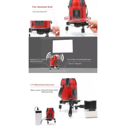 LIVELLA LASER TRACCIATORE AUTOLIVELLANTE 360º ROTAZIONE BOLLA DIGITALE 2 LINEE