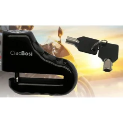 LUCCHETTO BLOCCA DISCO CON ALLARME SONORO SICUREZZA ANTIFURTO MOTO BICI CX-9567