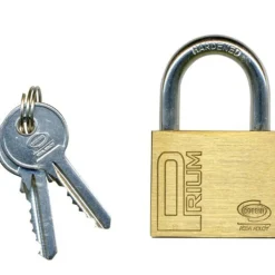 LUCCHETTO CATENACCIO MM 25 GANCIO ARCO LUNGO CORBIN CON 2 CHIAVI CORPO OTTONE