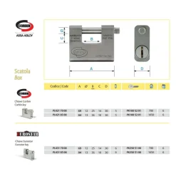 LUCCHETTO GRIZZLY IN ACCIAIO CEMENTATO ANTITRAPANO CON CHIAVE DOM CORBIN