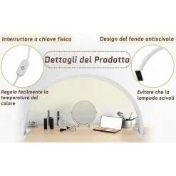 LUCE A MEZZA LUNA PER SCRIVANIA LAMPADA LUNARE A LED PER UNGHIE TRUCCO ESTETISTA