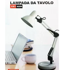 LUCE LAMPADA DA SCRIVANIA BRACCIO SNODABILE LUCE TAVOLO CASA UFFICIO ESTETISTA