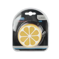 LUCE LED NOTTURNA A FORMA DI MEZZA ARANCIA LUCE BIANCA LAMPADA CAMERETTA BAMBINI