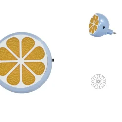 LUCE LED NOTTURNA A FORMA DI MEZZA ARANCIA LUCE BIANCA LAMPADA CAMERETTA BAMBINI