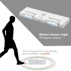 LUCE LED PER ARMADIO CON SENSORE PIR MOVIMENTO A BATTERIE ACCENSIONE AUTOMATICA