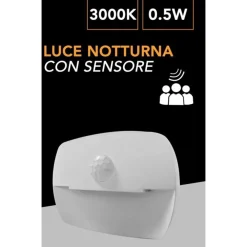 LUCE NOTTURNA A LED 0.5W CON SENSORE DI MOVIMENTO LUCE CALDA FREDDA NATURALE XGGYD-005