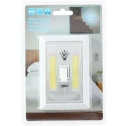 LUCE NOTTURNA DA NOTTE 2XCOB 2W A BATTERIE SICUREZZA BAMBINI CON INTERRUTTORE