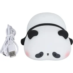 LUCE NOTTURNA FORMA PANDA LAMPADA A LED IN SILICONE DIMMERABILE RICARICABILE USB