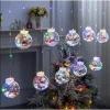 LUCI DI NATALE 10 SFERE BABBO NATALE TENDA NATALIZIA LUMINOSA LUCE BIANCA FREDDA