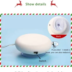 LUCI DI NATALE A BATTERIA CON VENTOSA TENDA LUMINOSA X VETRO FINESTRA MULTICOLOR