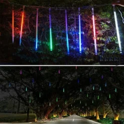 LUCI DI NATALE DA ESTERNO NATALIZIE LED EFFETTO PIOGGIA STELLA CADENTE MULTICOLOR