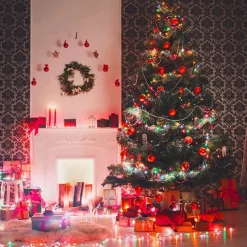 LUCI LED ALBERO DI NATALE USB BLUETOOTH APP INTERNO CON TELECOMANDO 10MT 100 LED