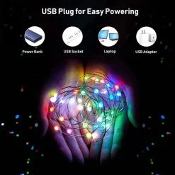 LUCI LED ALBERO DI NATALE USB BLUETOOTH APP INTERNO CON TELECOMANDO 10MT 100 LED