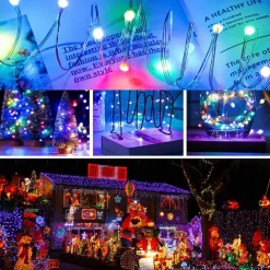 LUCI LED ALBERO DI NATALE USB BLUETOOTH APP INTERNO CON TELECOMANDO 10MT 100 LED