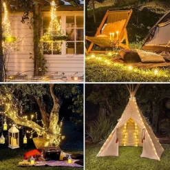 LUCI LED ALBERO DI NATALE USB BLUETOOTH APP INTERNO CON TELECOMANDO 20MT 200 LED