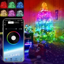 LUCI NATALIZIE A STRISCE LED APP 10MT USB BLUETOOTH DECORATIVE PER ALBERO NATALE