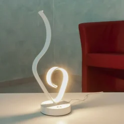 LUME DA COMODINO AD ONDA DESIGN MODERNO 10 W LAMPADA TAVOLO ABATJOUR 39X15 LUCE