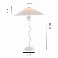 LUME IN METALLO BIANCO MODERNO ABAT JOUR E27 LAMPADA TAVOLO CON INTERRUTTORE D25