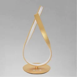 LUME INTRECCIATO LED ORO 12 W LAMPADA DA TAVOLO DESIGN MODERNO DOPPIA LUCE 32712