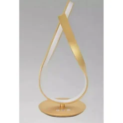 LUME INTRECCIATO LED ORO 12 W LAMPADA DA TAVOLO DESIGN MODERNO DOPPIA LUCE 32712