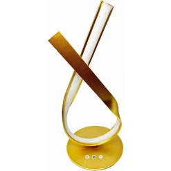 LUME INTRECCIATO LED ORO 12 W LAMPADA DA TAVOLO DESIGN MODERNO DOPPIA LUCE 32712