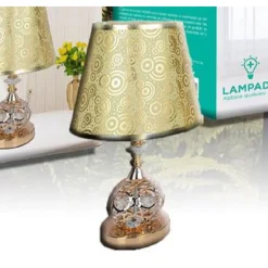 LUME LAMPADA DA TAVOLO ABAT JOUR COMODINO COMÒ ARREDO CAMERA CASA LUCE TX-9772