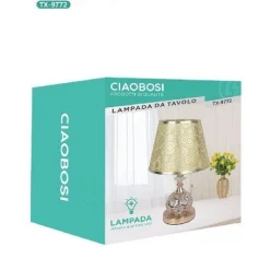 LUME LAMPADA DA TAVOLO ABAT JOUR COMODINO COMÒ ARREDO CAMERA CASA LUCE TX-9772