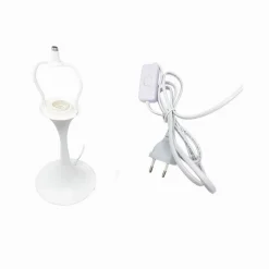 LUME MODERNO BIANCO ABAT JOUR ATTACCO E27 LAMPADA DA TAVOLO SCRIVANIA LUMETTO D12