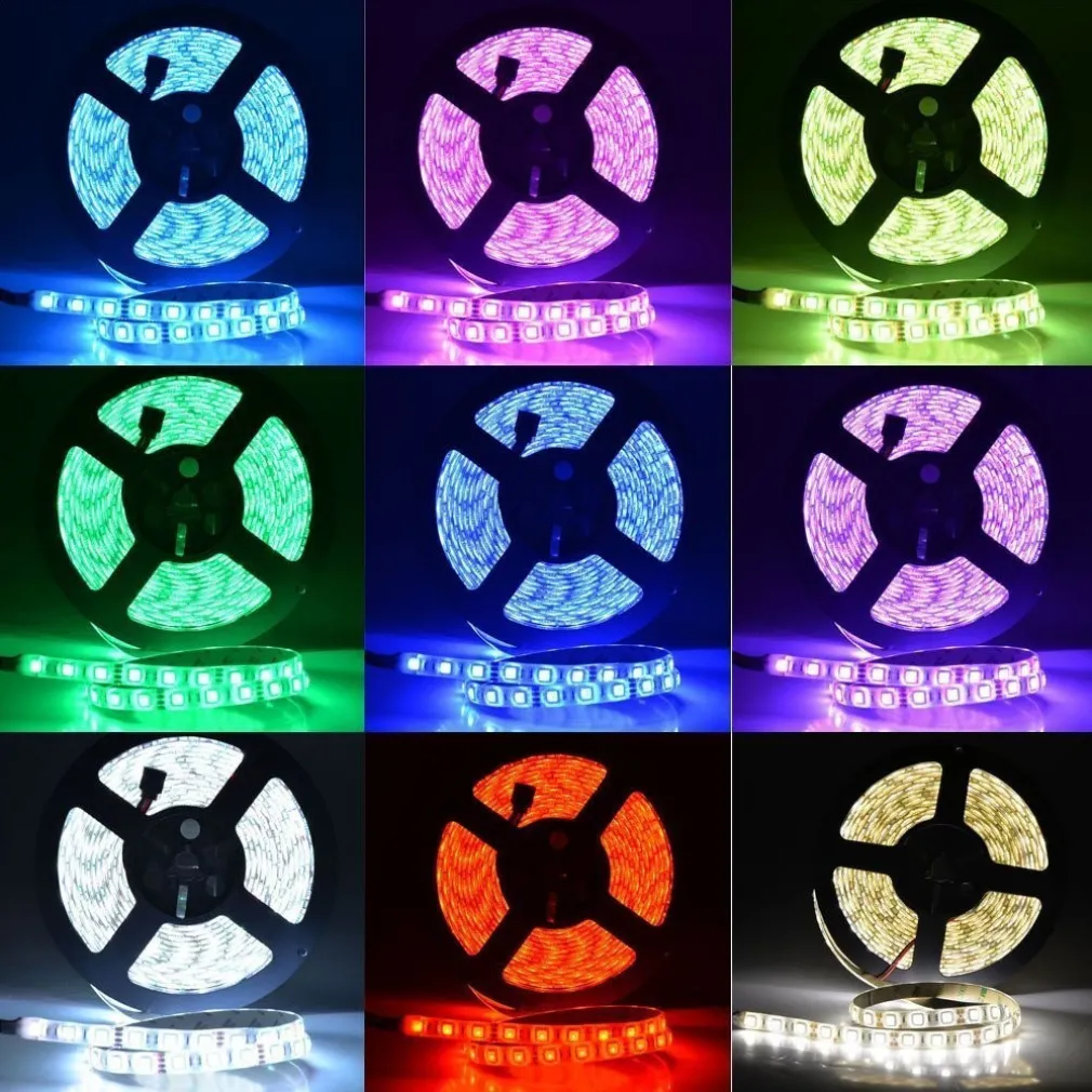 5M impermeabile 300 x 5050 SMD 12V DC flessibile striscia luminosa a LED RGB