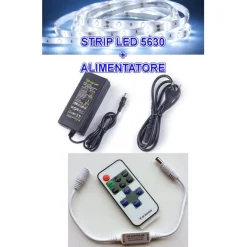 5M STRISCIA STRIP LED SMD 5630 + ALIMENTATORE 5A + DIMMER TELECOMANDO CONTROLLER
