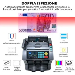 MACCHINA CONTA BANCONOTE AUTOMATICO MULTI VALUTA RIVELATORE DI BANCONOTE FALSE
