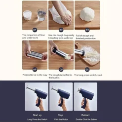 MACCHINA PER PASTA ELETTRICA WIRELESS AUTOMATICA PORTATILE CUCINA CON 3 STAMPI