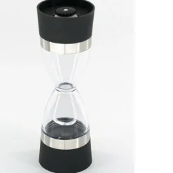 MACINA SALE E PEPE DOPPIA FUNZIONE 2 DOSATORI IN VETRO ALLUMINIO 18X5CM TRITA